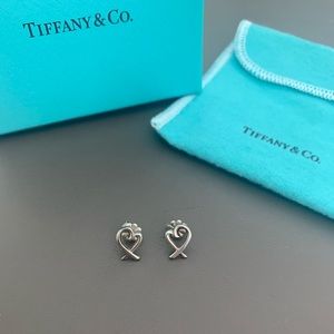 Tiffany Silver Paloma Picasso Loving Heart Earrings